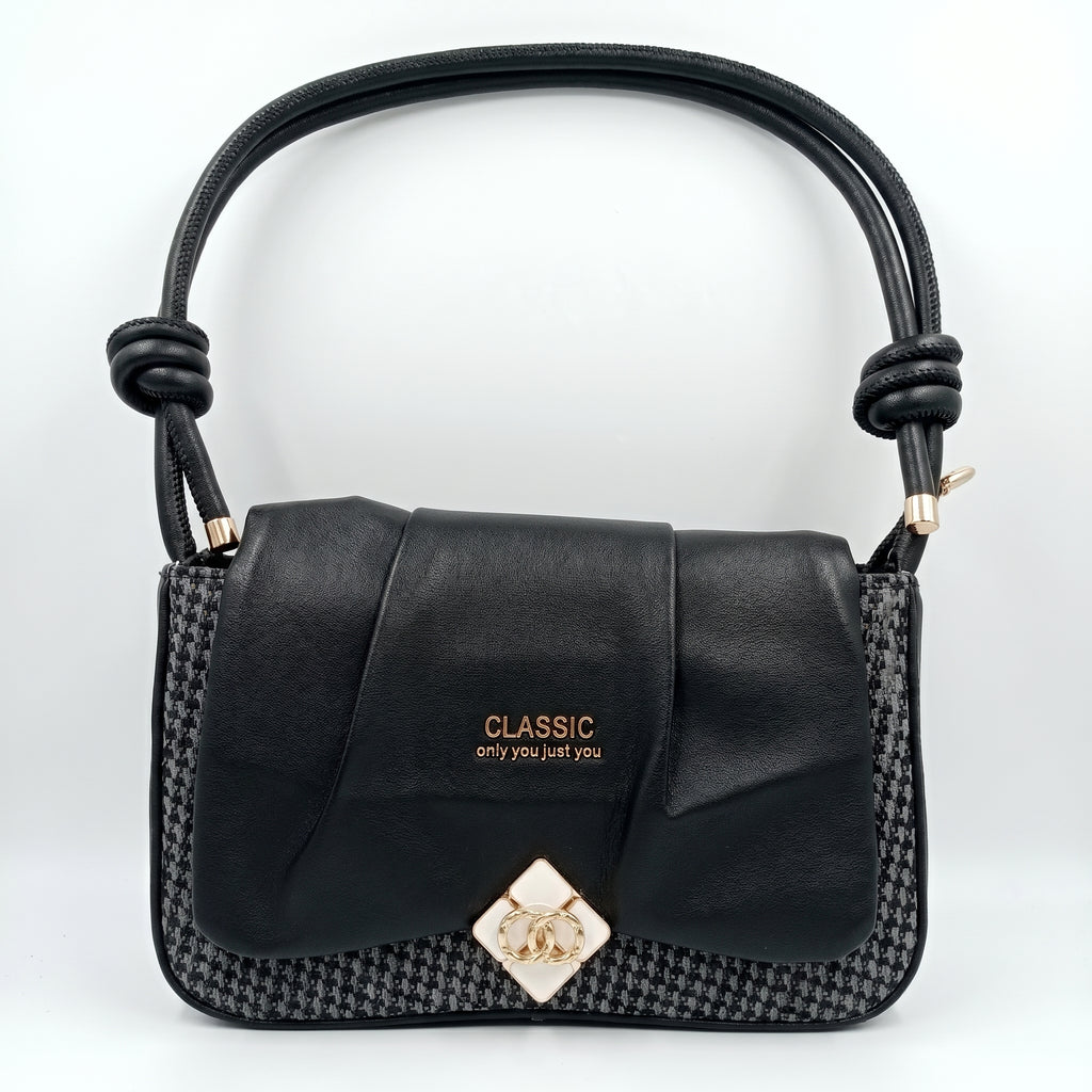 CLASSIC Noir Elegance Black Luxury Shoulder Bag