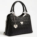 Black GUESS Noir Quilted Luxe Handbag for a trending Culter