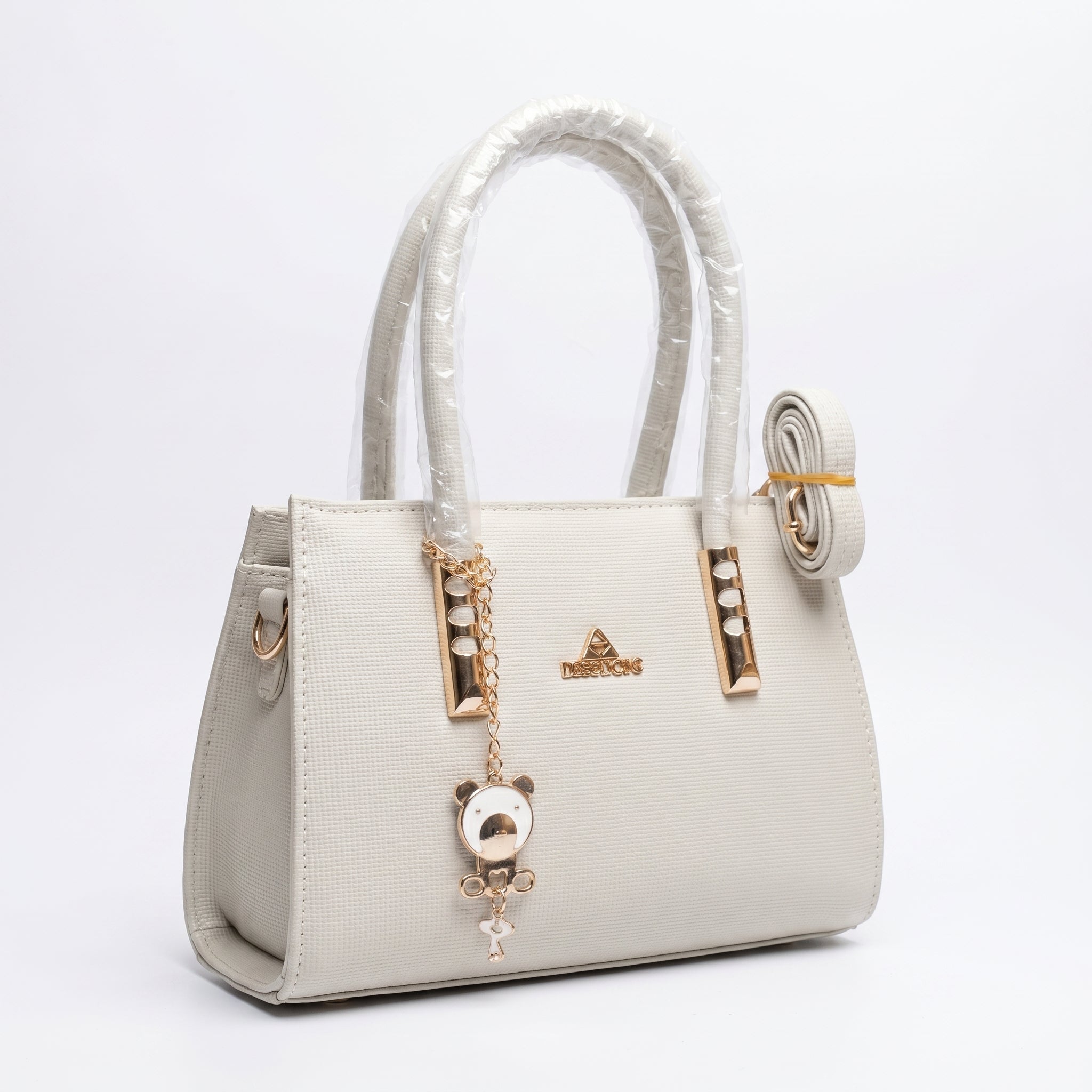 MISS DONG Ivory Luxe Charm Tote Bag
