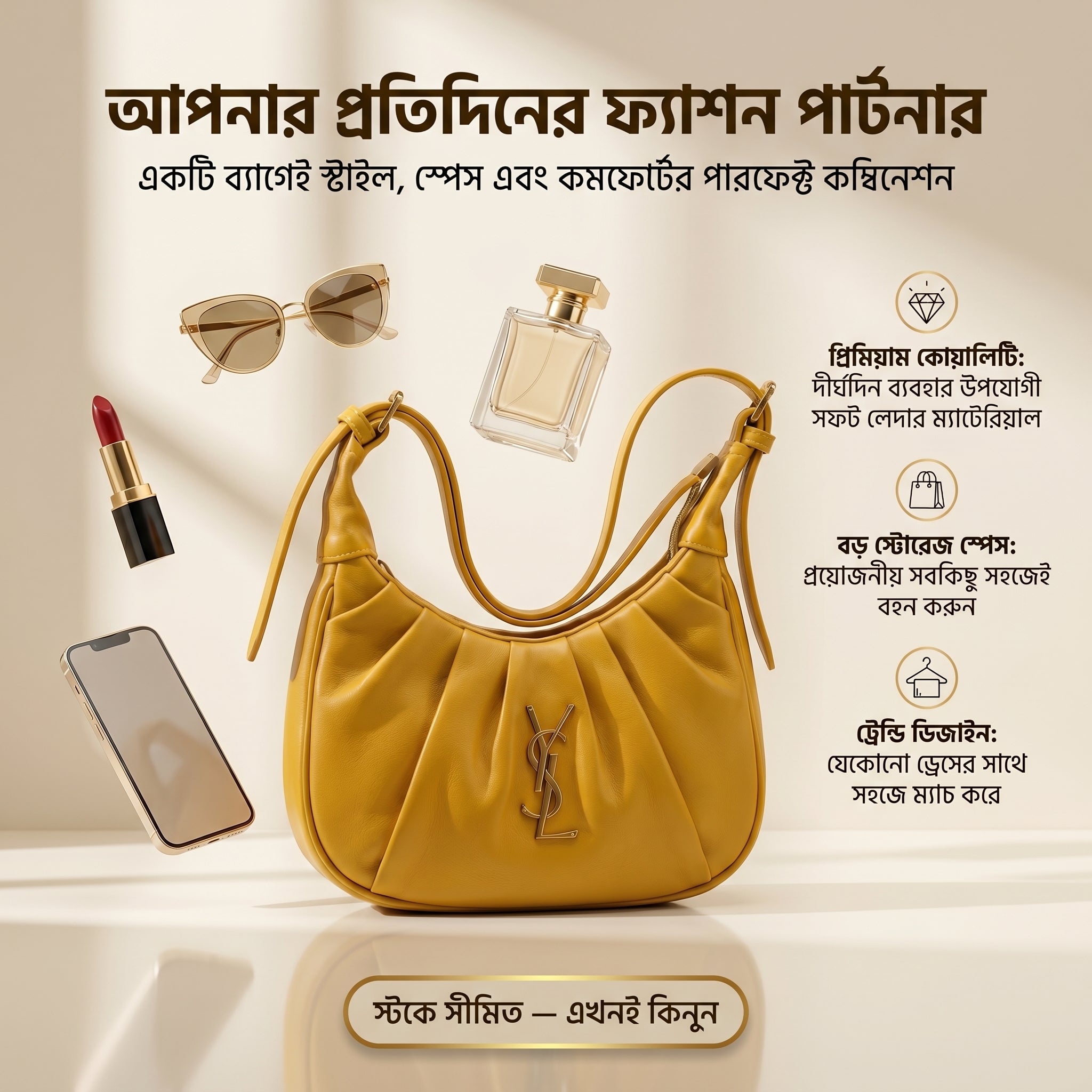 YSL Yellow Premium Shoulder Bag