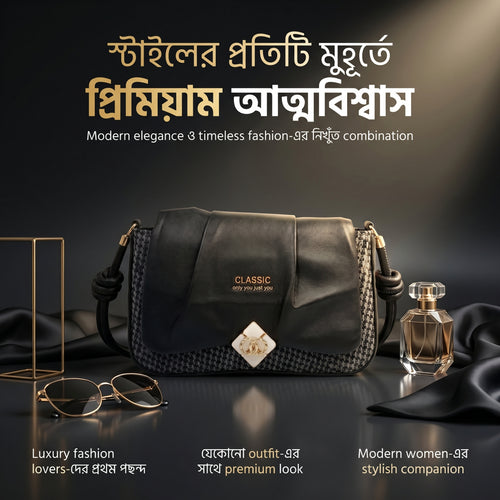 CLASSIC Noir Elegance Black Luxury Shoulder Bag