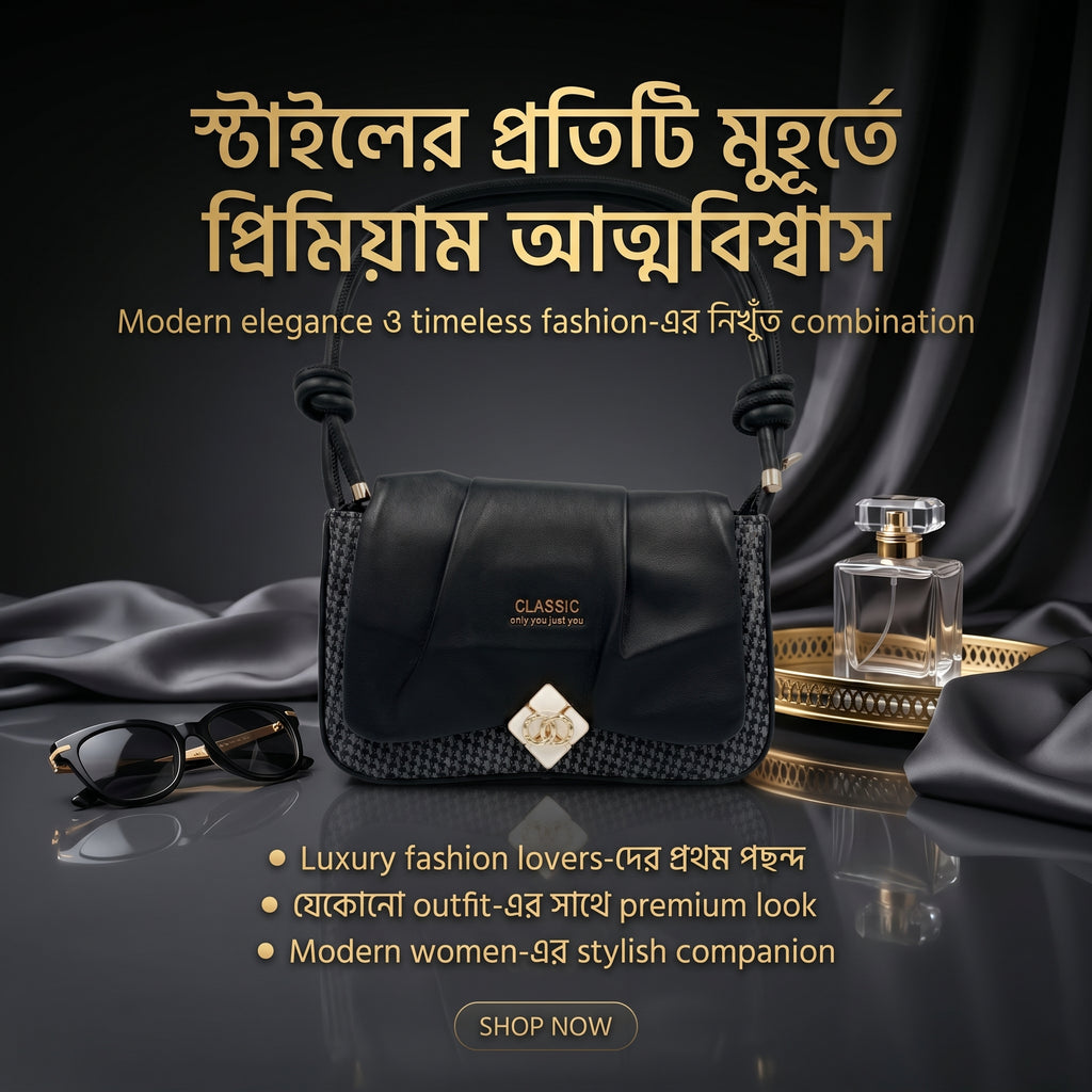 CLASSIC Noir Elegance Black Luxury Shoulder Bag