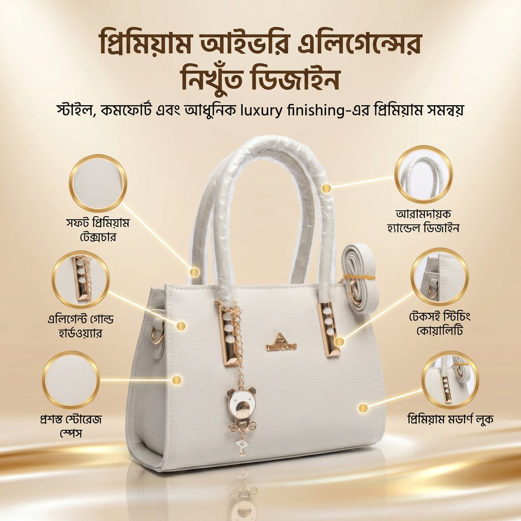 MISS DONG Ivory Luxe Charm Tote Bag