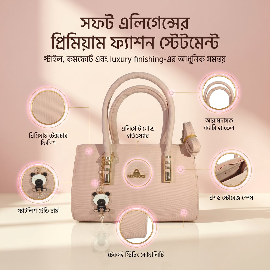 MISS-DONG Blush Charm Tote Bag – Premium Pink Luxury Handbag