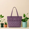 Premium Purple Embroidered Tote Bag for Women | Stylish Everyday Handbag